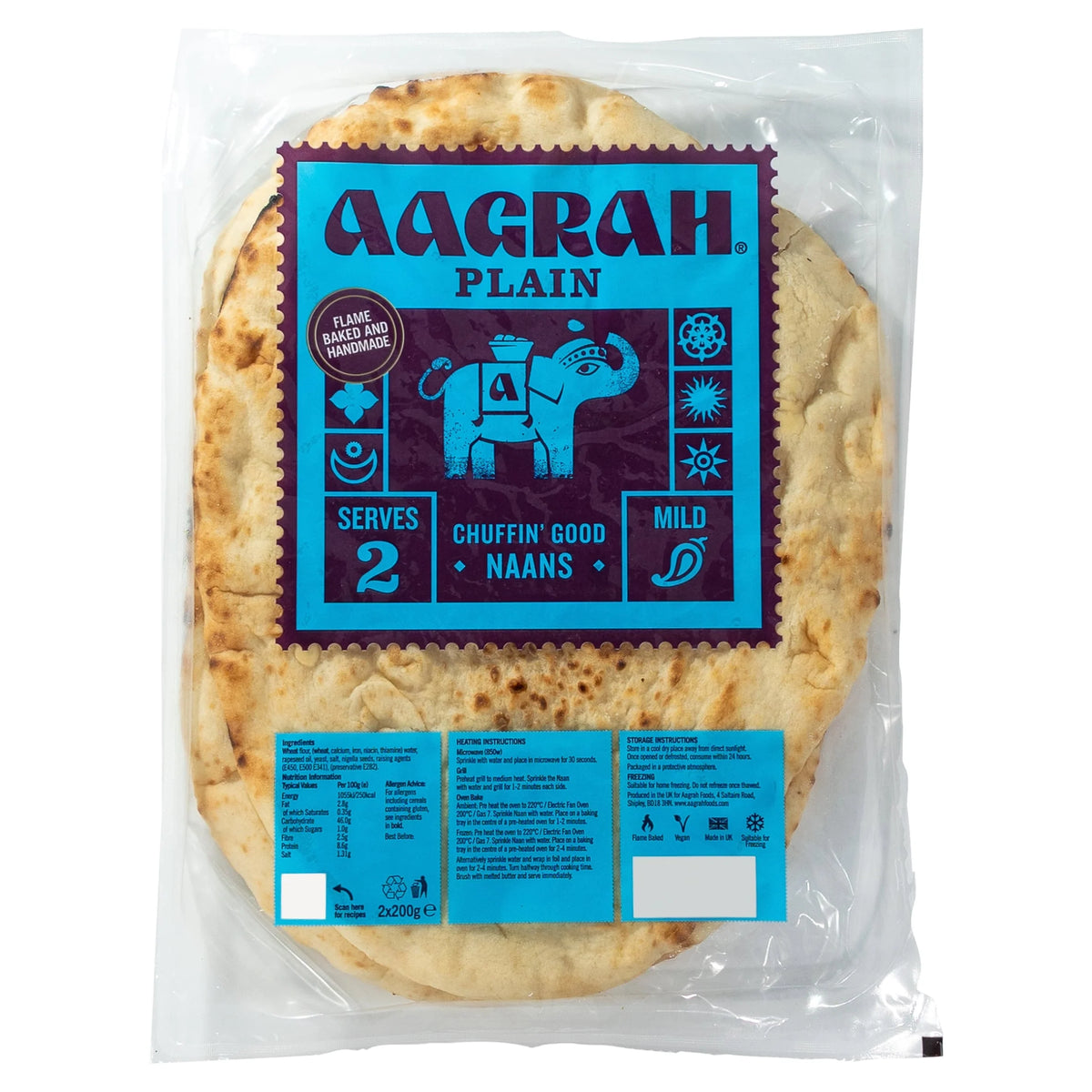 Plain Naan (2 X 200g) by AAGRAH