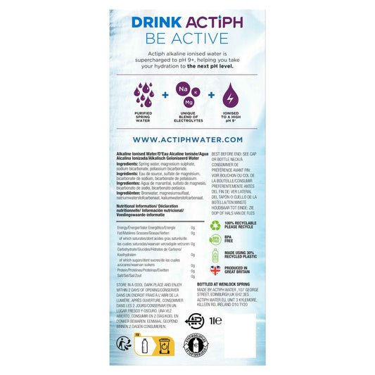 Alkaline Ionised Water 1 Litre by ACTIPH