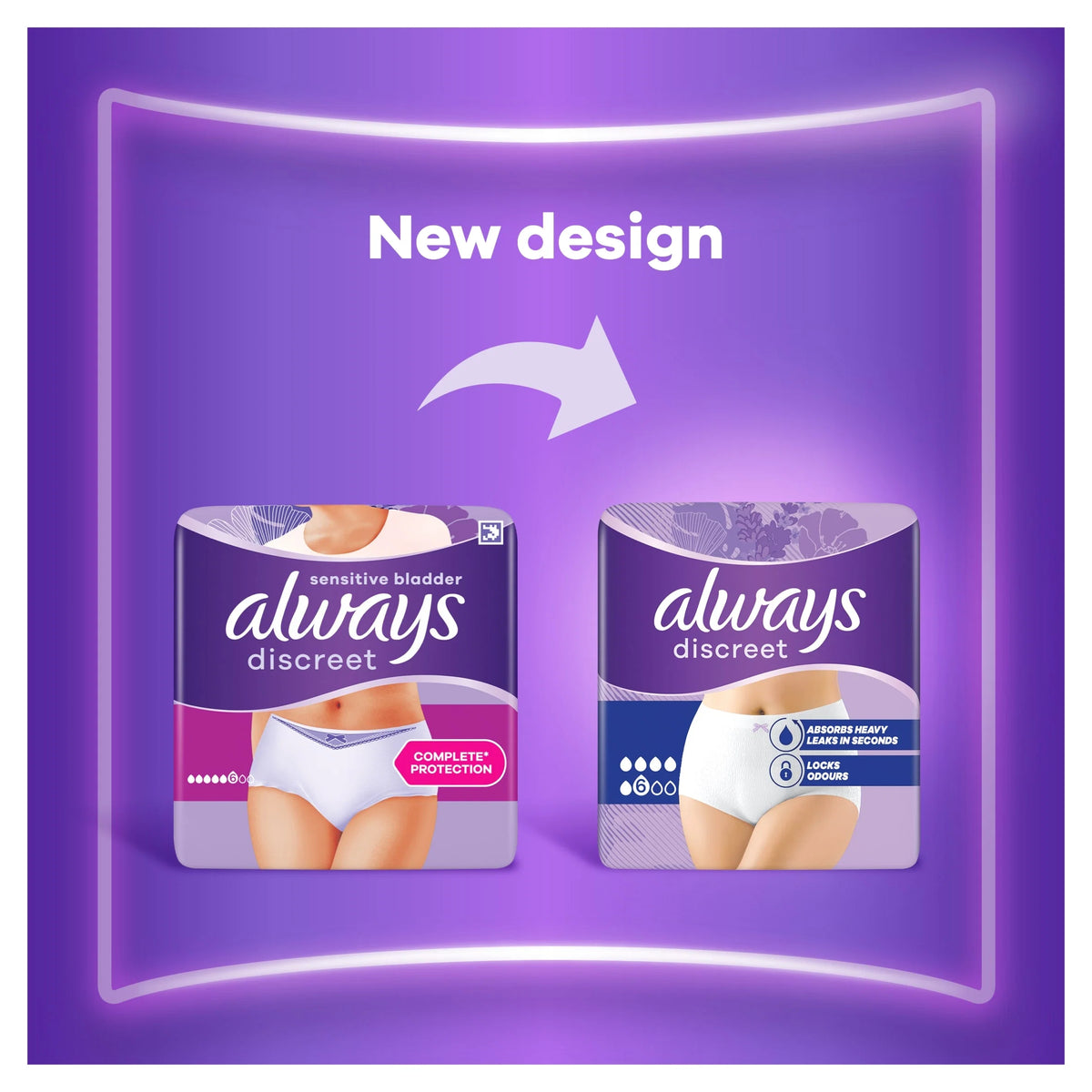 Discreet Incontinence Pants Normal Medium 12 Pack by always