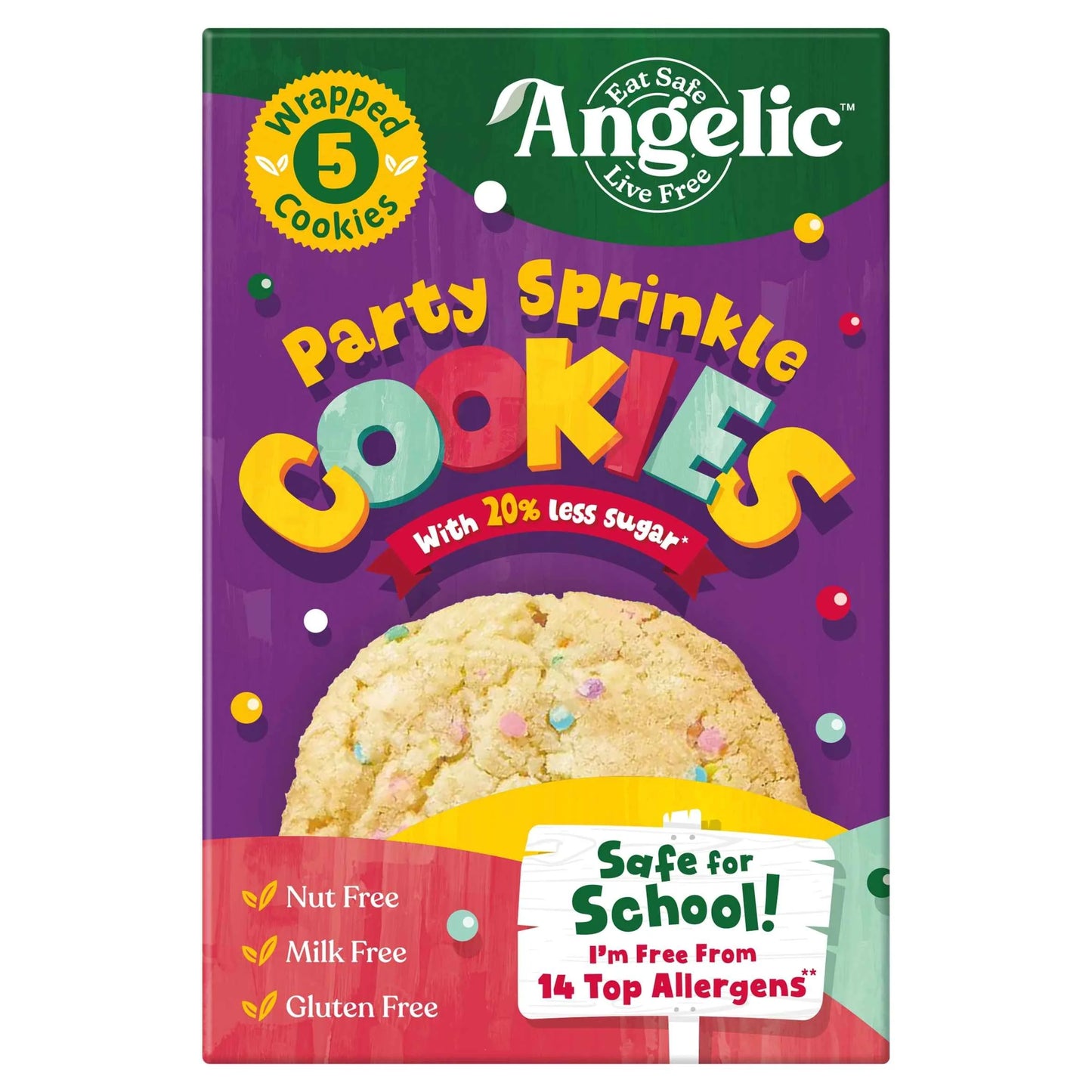 Kids Party Sprinkles Cookies 120g by Angelic
