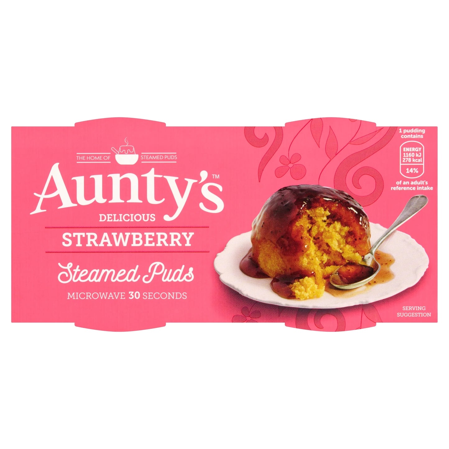Strawberry Steamed Puddings 2x95g by AUNTYS