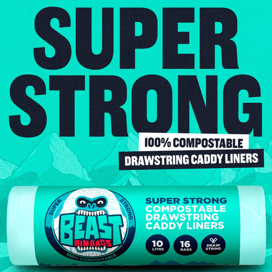 Drawstring 10l Compostable Caddy Liners by BEAST