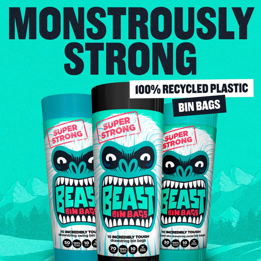 Super Strong 30l Tall & Slim Bin Bags by BEAST