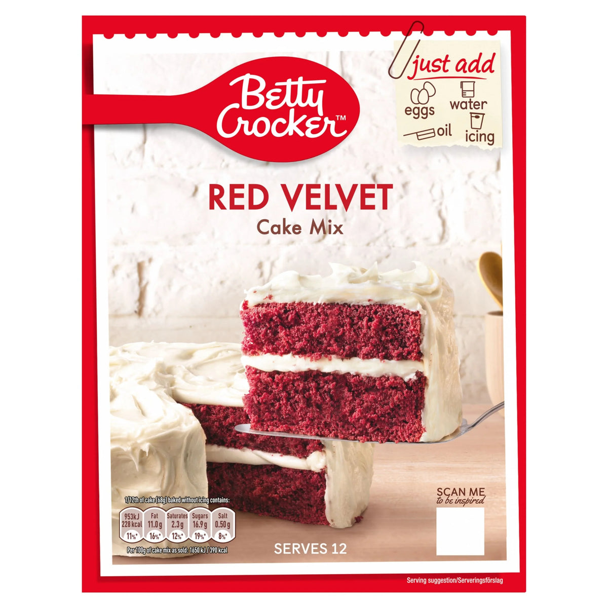 Cake Mix - Red Velvet 425g by Betty Crocker
