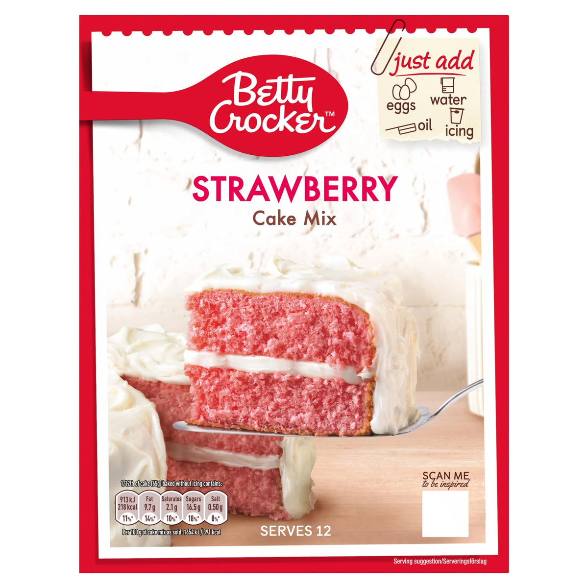 Strawberry Cake Mix 425g by Betty Crocker