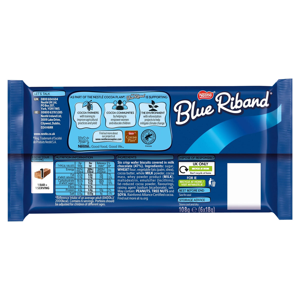 Wafer Biscuit Bar 6 Pack by BLUE RIBAND