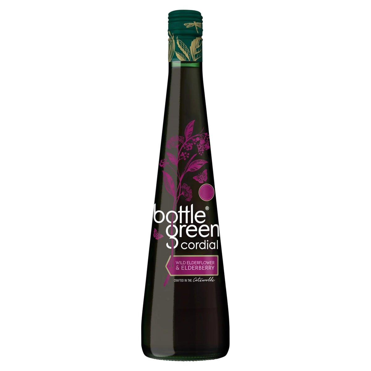 Cordial Wild Elderflower & Elderberry 500ml by bottlegreen