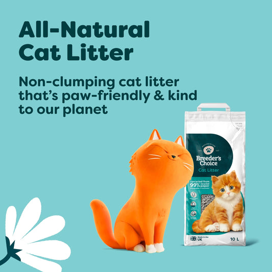 Recycled Paper Cat Litter 10l by Breeder's Choice