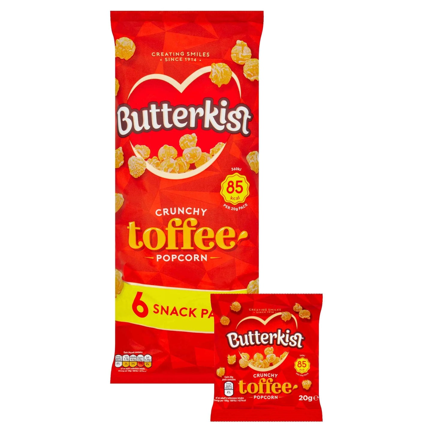 Toffee Popcorn 6x20g by BUTTERKIST