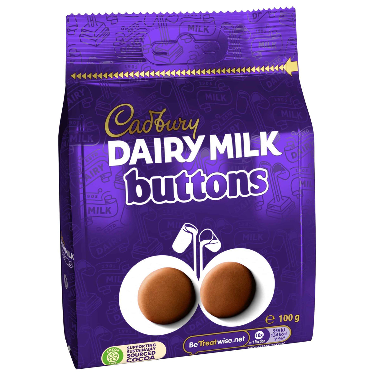 Dairy Milk Chocolate Buttons Bag 100g by Cadbury
