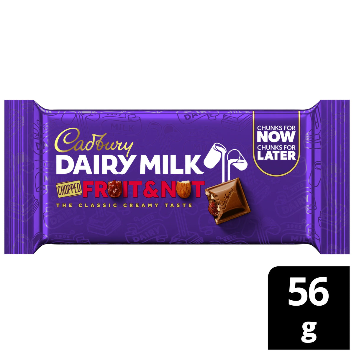 Dairy Milk Fruit & Nut 56g by Cadbury at The British Vault