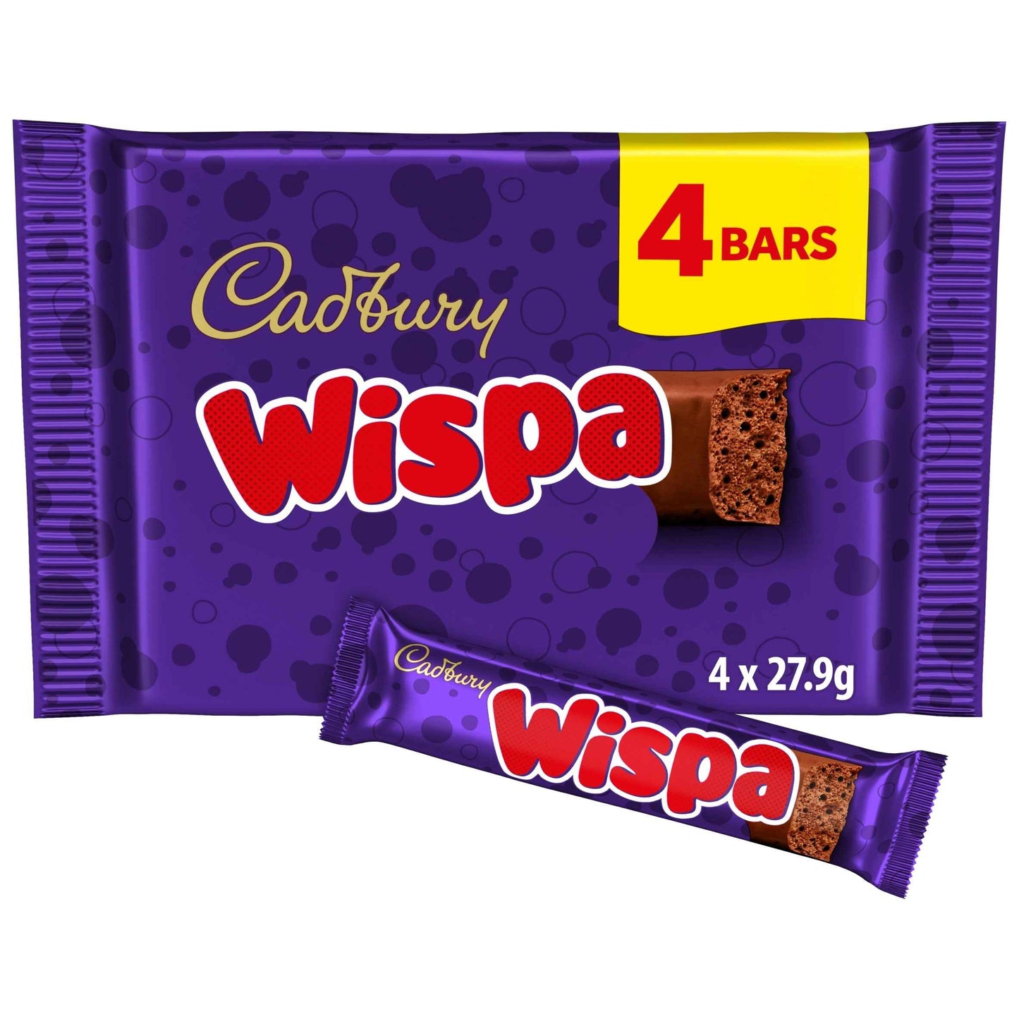 Wispa Chocolate Bar 4 Pack Multipack by Cadbury