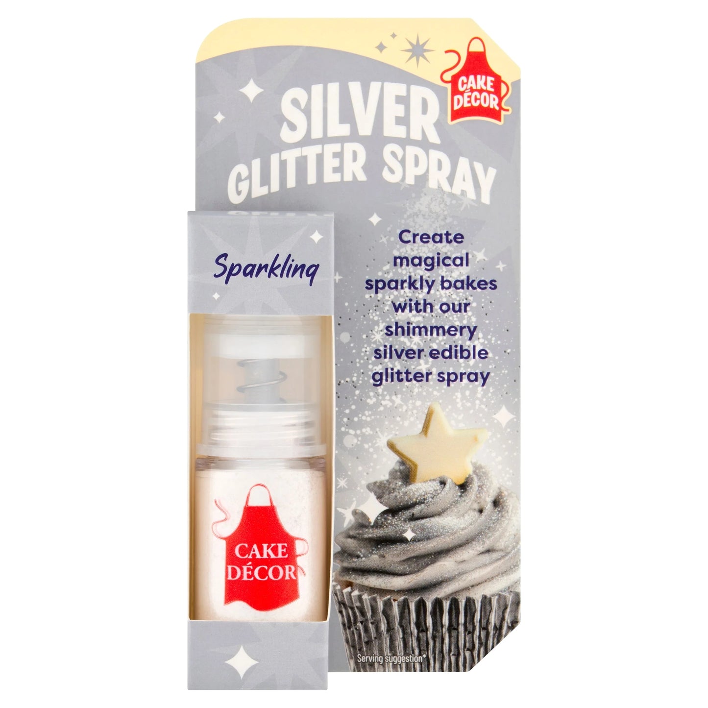 Silver Glitter Spray 4g by CAKE DECOR