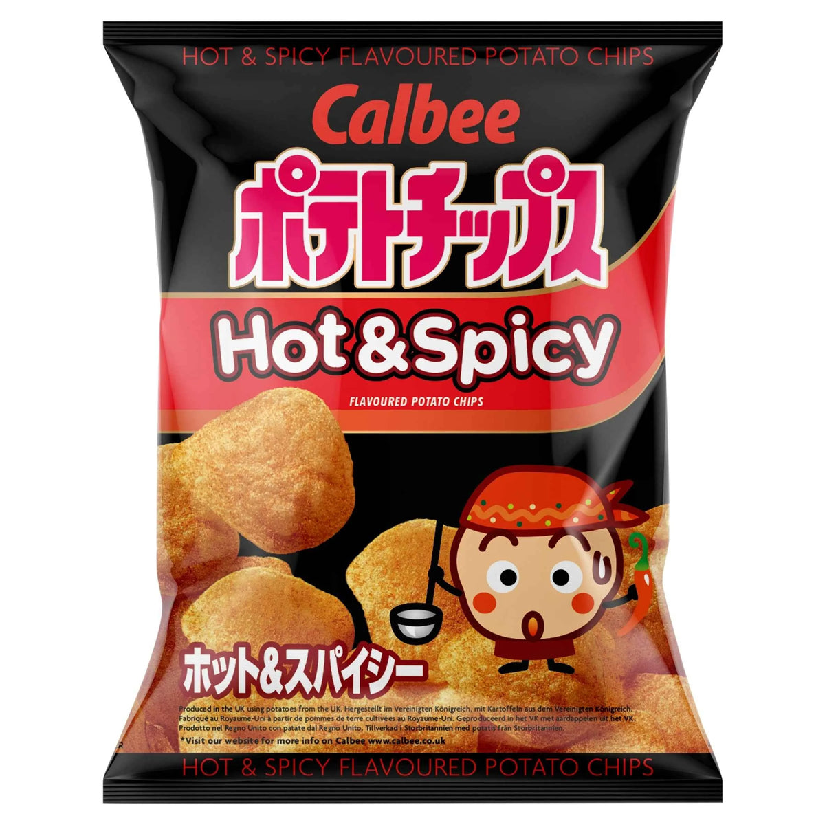 Hot & Spicy Flavour Potato Chips 130g by CALBEE