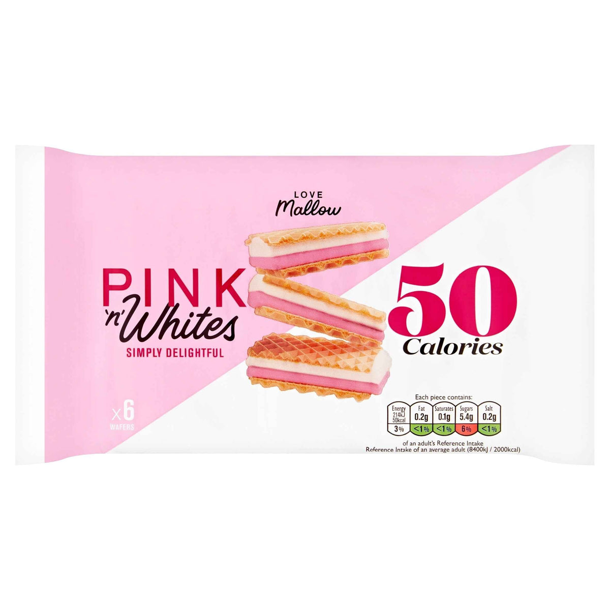 Pink & White Wafers 6 Pack 85g by CAXTON