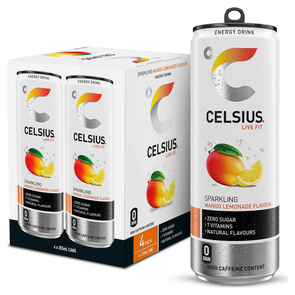 Live Fit Sparkling Mango Lemonade by CELSIUS