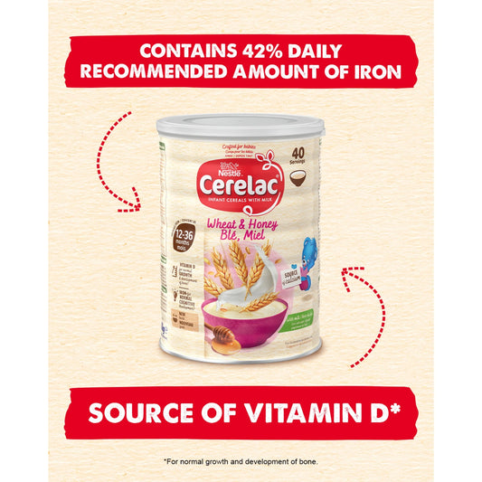 Infant Cereals With Milk Honey & Wheat 12+ Months 1kg by CERELAC