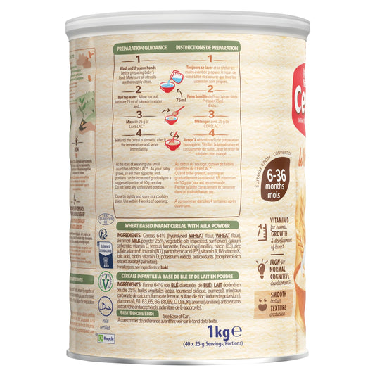 Infant Cereals With Milk Wheat 6+ Months 1kg by CERELAC
