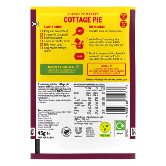 Colman's Cottage Pie Recipe Mix 45g by COLMANS