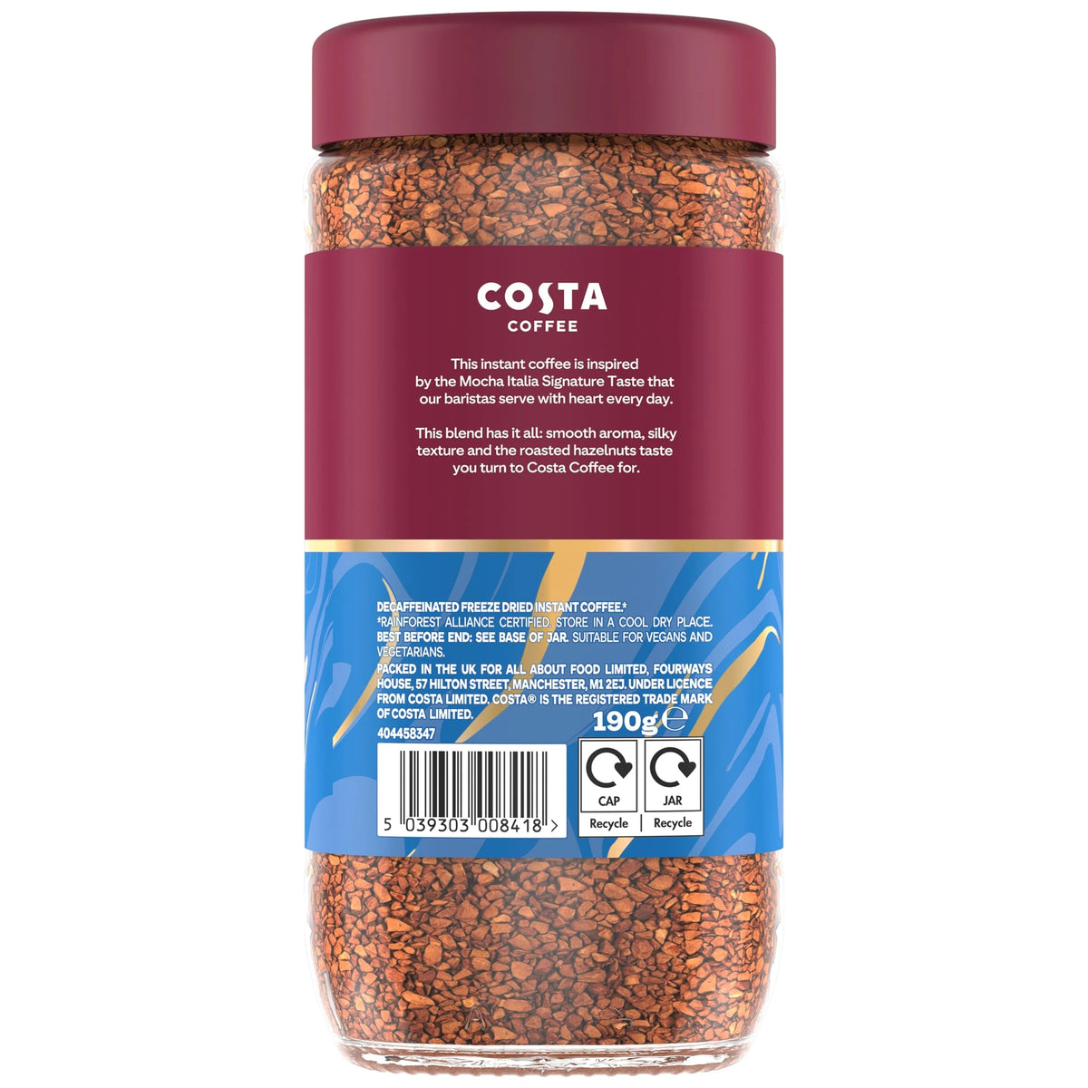 Smooth Decaf Blend Instant Coffee 190g by COSTA