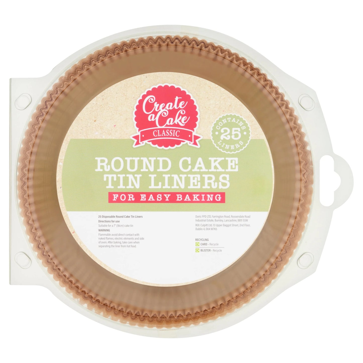 Round Cake Tin Liners 25 by CREATE A CAKE