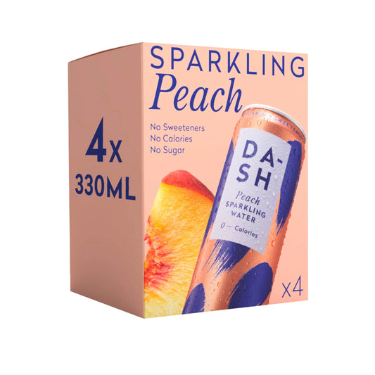Peach Sparkling Water 4 X 330ml by DASH