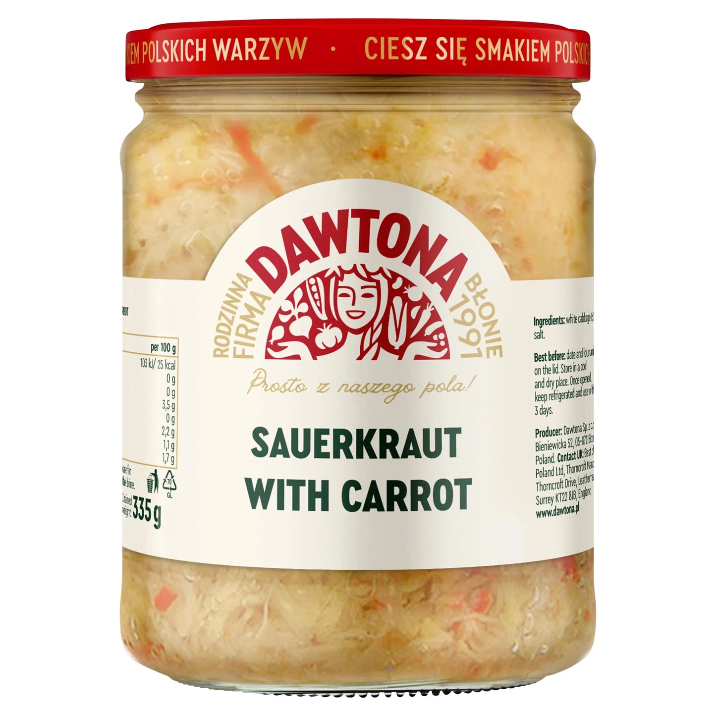 Sauerkraut With Carrot 500g by DAWTONA