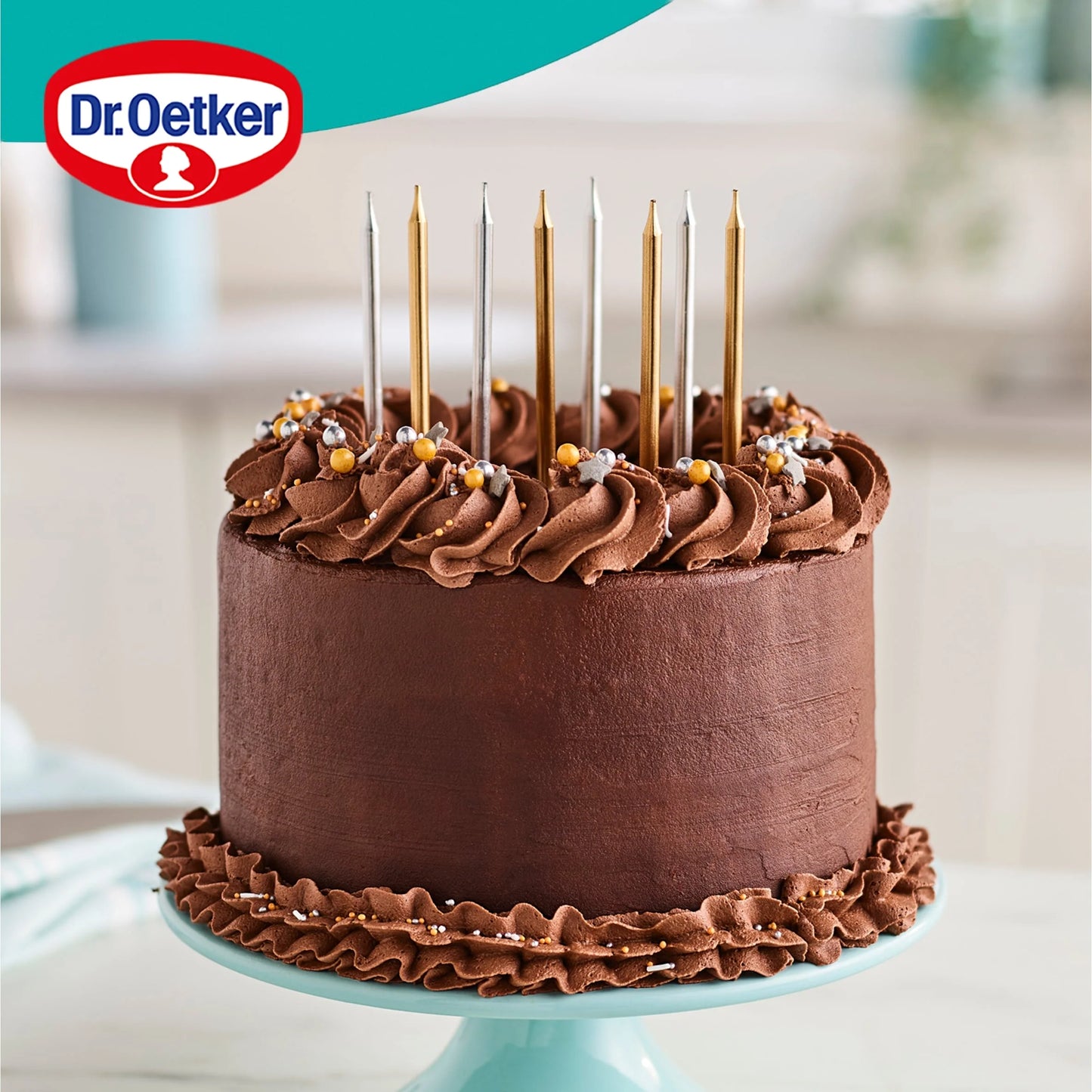 Dr Oetker 12 Metallic Birthday Candles by Dr. Oetker