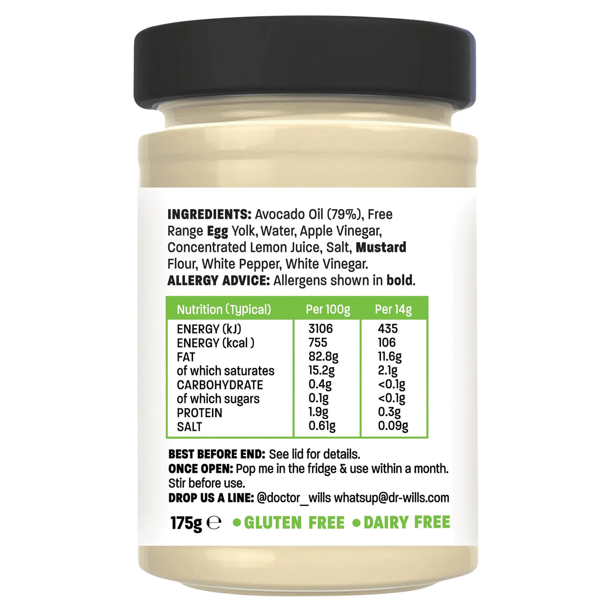 Dr Wills Avocado Oil Mayonnaise Sugar Free by Dr. Will's