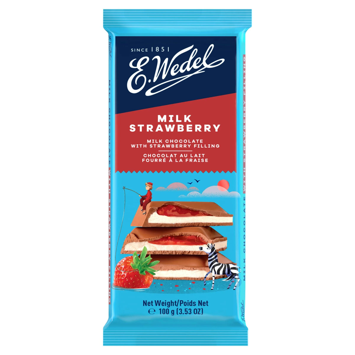 Milk Chocolate With Strawberry 100g by E.Wedel
