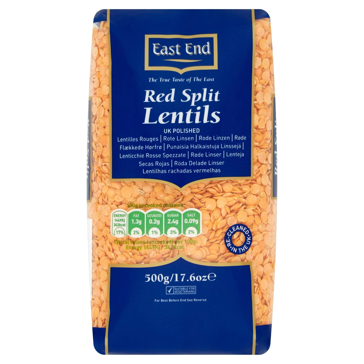 Red Split Lentils 500g by EAST END