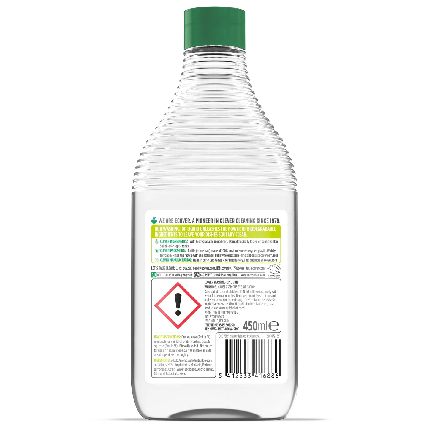 Washing Up Liquid Lemon And Aloe 450ml by ECOVER