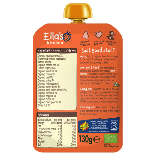 Mild Chilli Con Carne 130g by Ella's kitchen