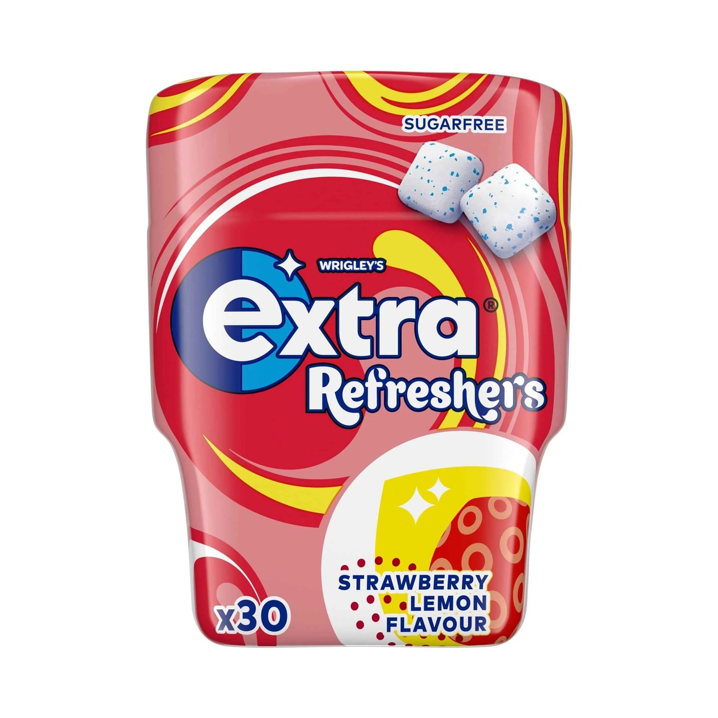 Extra Refreshers Strawberry Lemon Sugar Free Chewing Gum Bottle 30 by