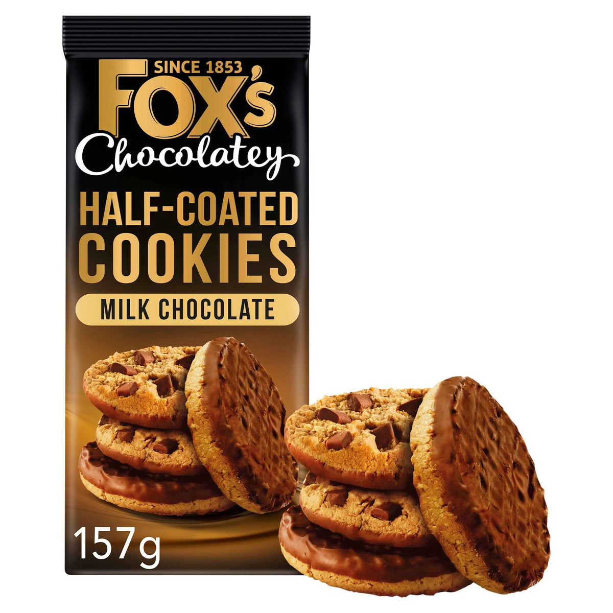 Half-coated Milk Chocolate Cookies 157g by FOX'S