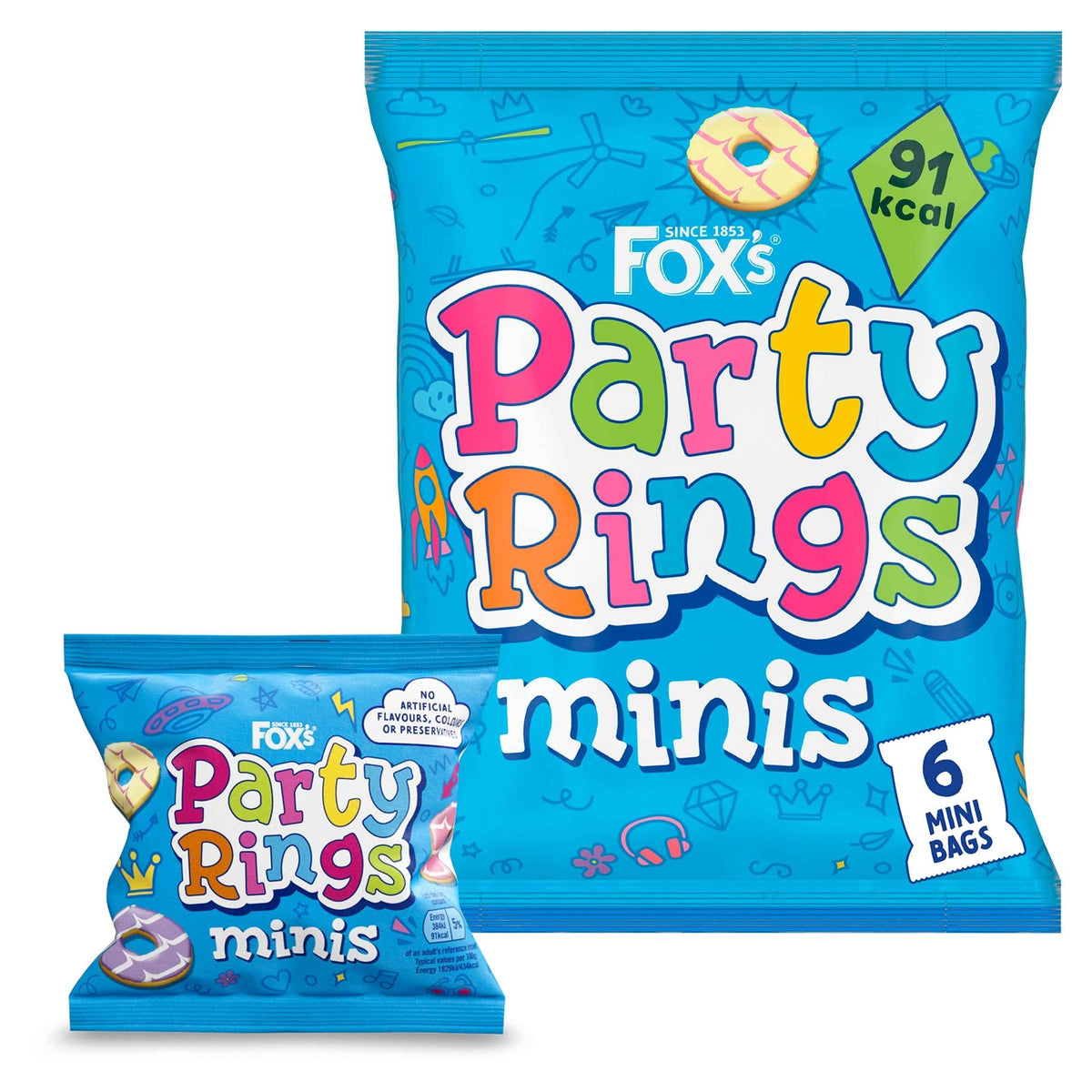 Party Rings Mini Biscuits Multipack, 6 by FOX'S