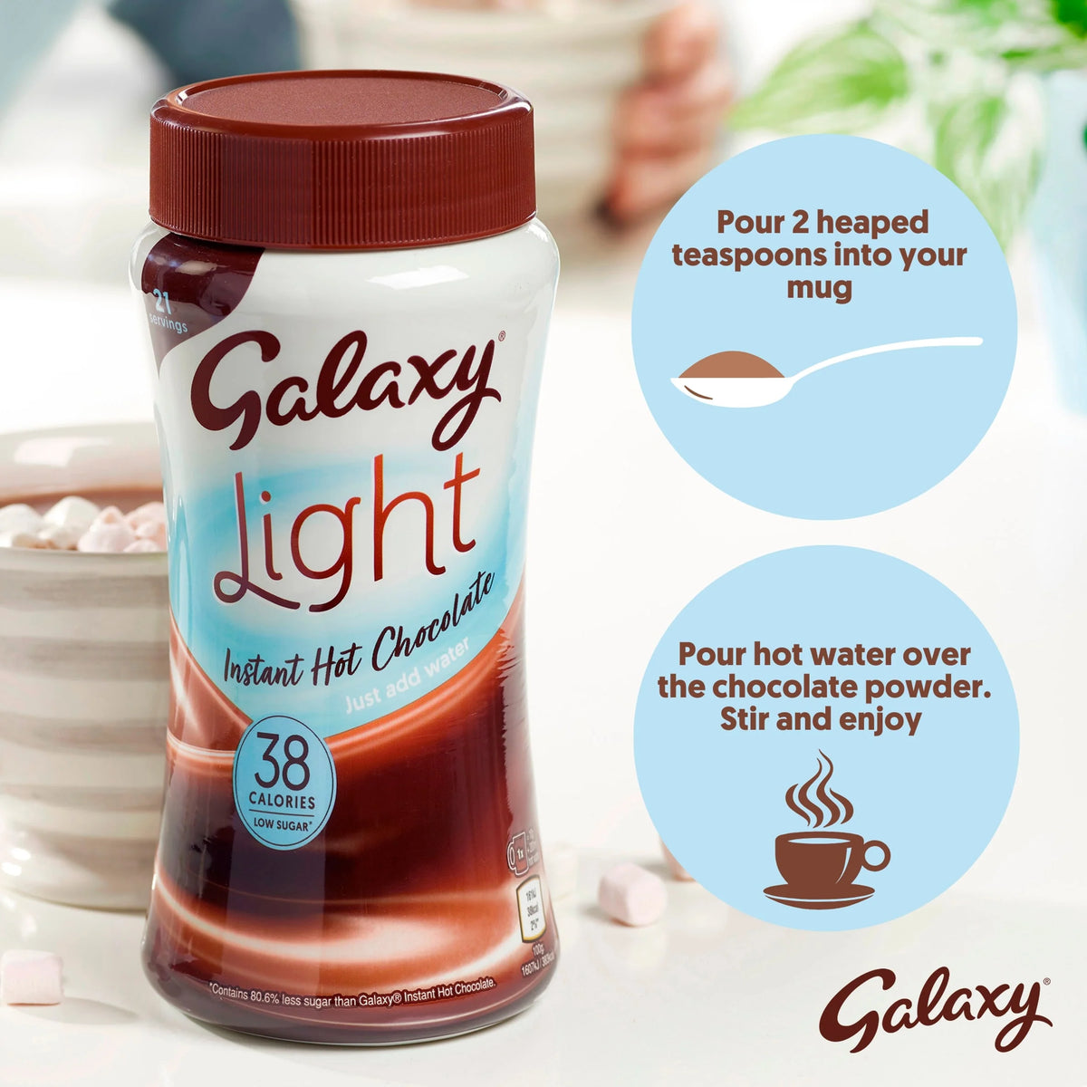 Light Instant Hot Chocolate 210g by GALAXY