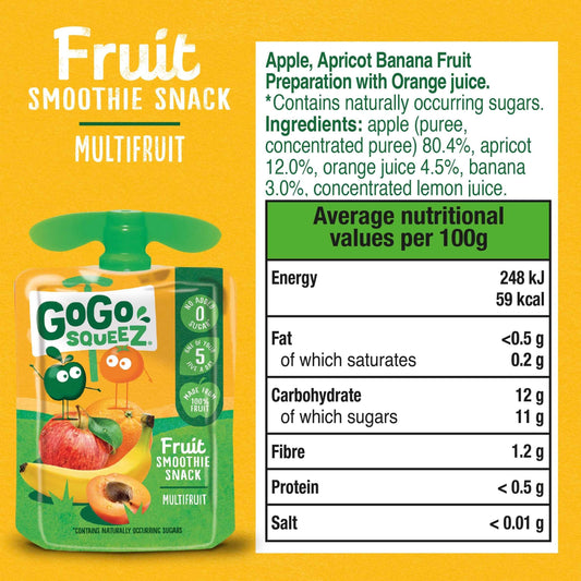 Fruit Smoothie Snack - Multifruit by GOGO SQUEEZ