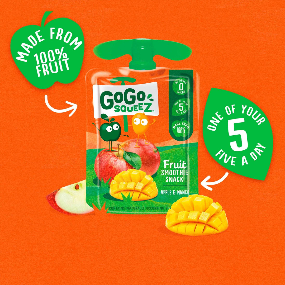 Fruit Snack Apple Mango 4x90g by GoGo squeeZ