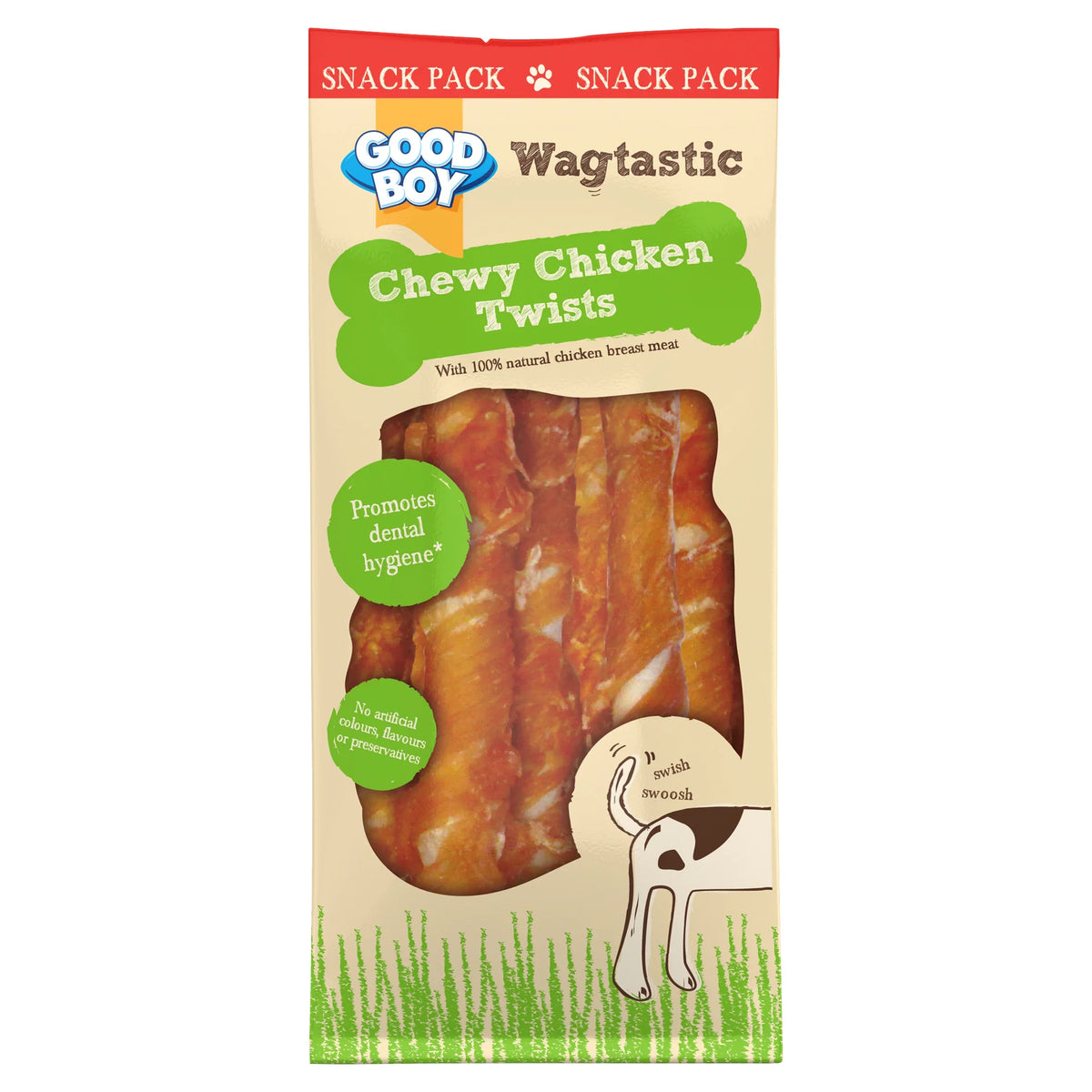 Wagtastic Chewy Chicken Twists Dog by GOOD BOY at The British Vault