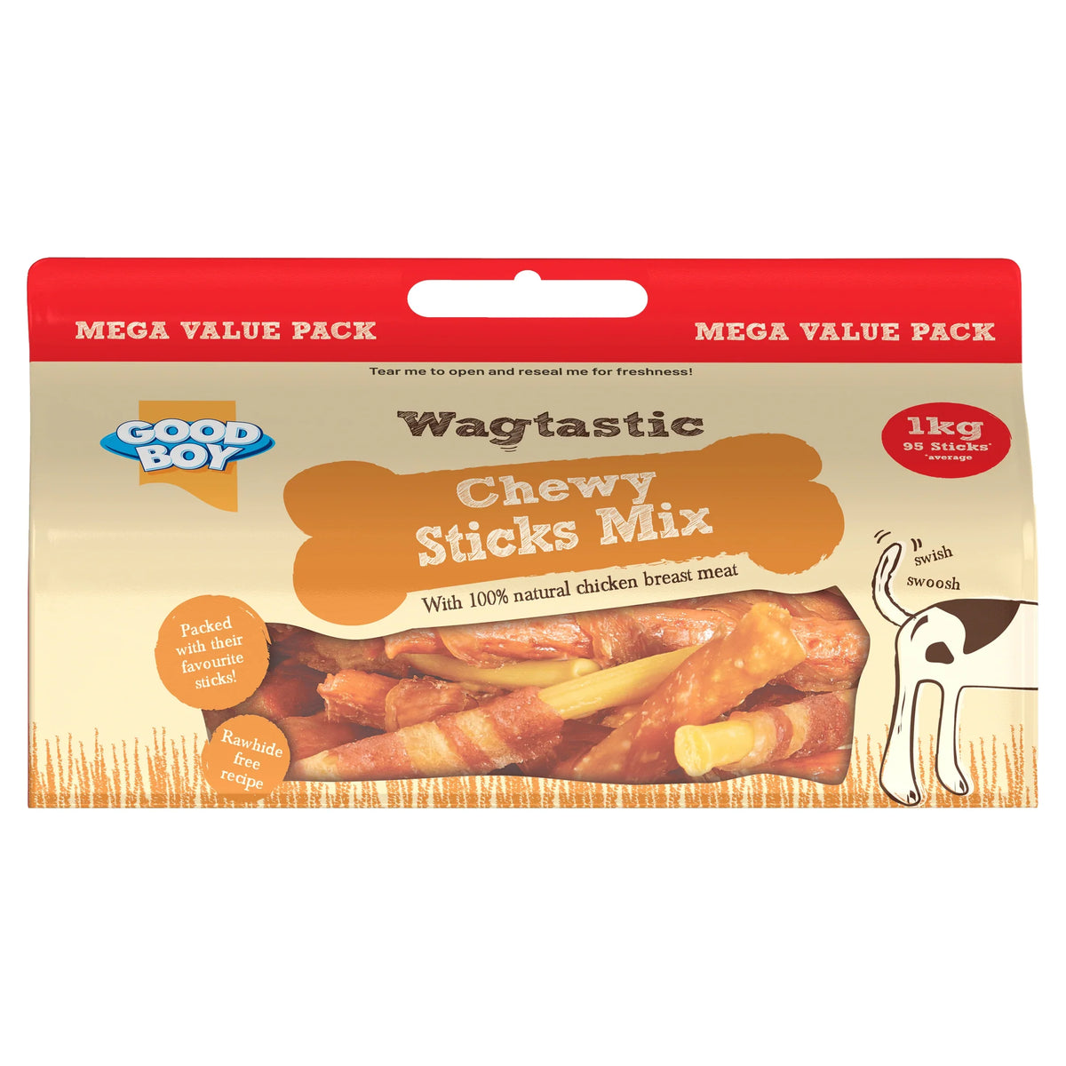 Wagtastic Chewy Sticks Mix Dog by GOOD BOY at The British Vault