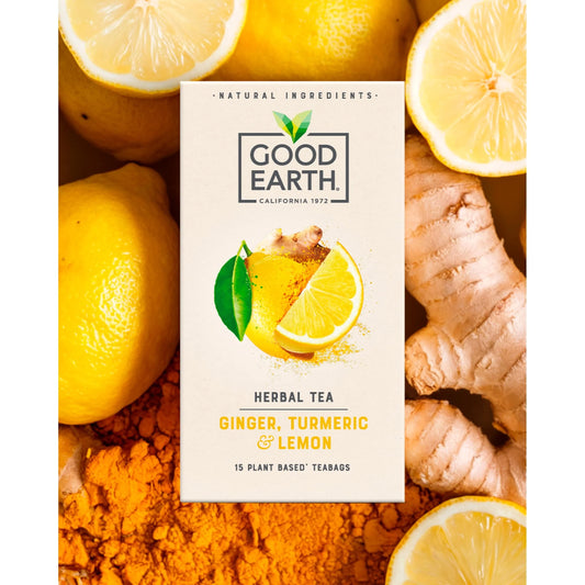 Herbal Tea Lemon, Ginger & Turmeric 15 Tea Bags 42g by GOOD EARTH