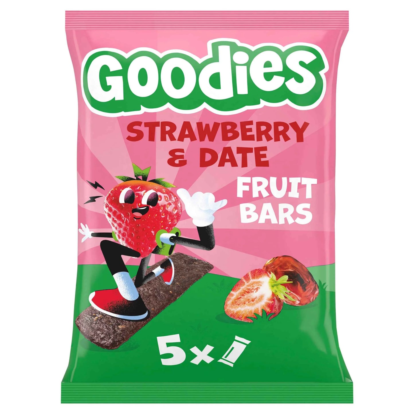 Strawberry & Date Fruit Bars 5x20g by Goodies