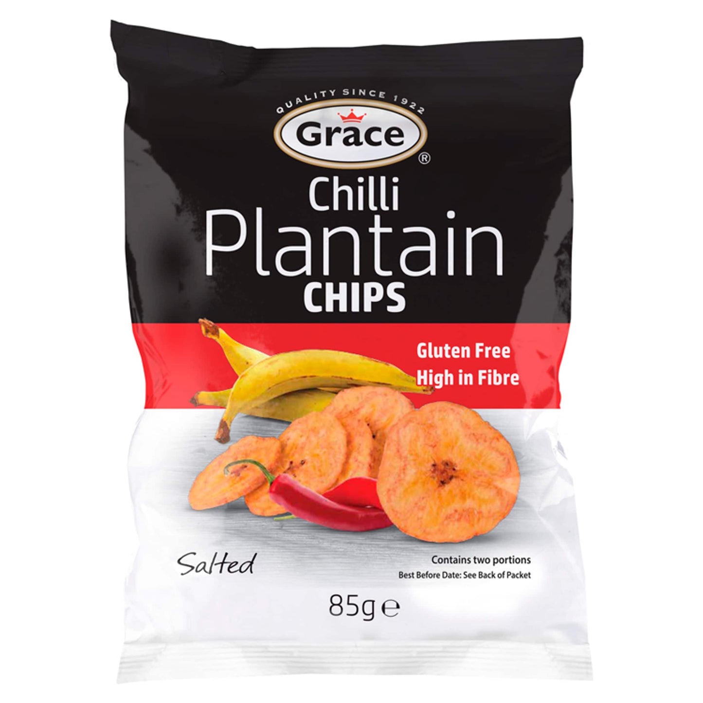 Sltd Plantain Chips Chilli 85g by Grace
