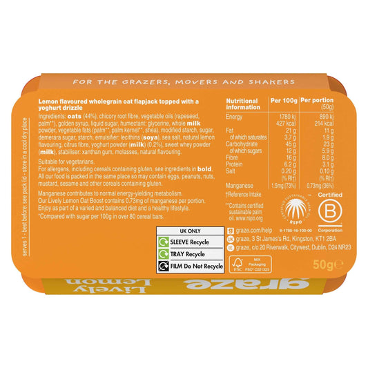 Lively Lemon Oat Boosts 50g by GRAZE