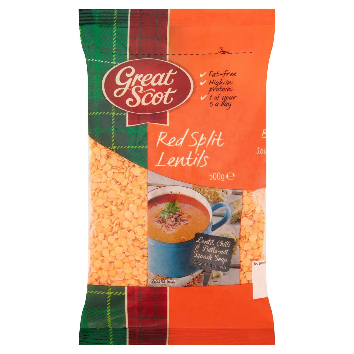 Red Split Lentils 500g by GREAT SCOT