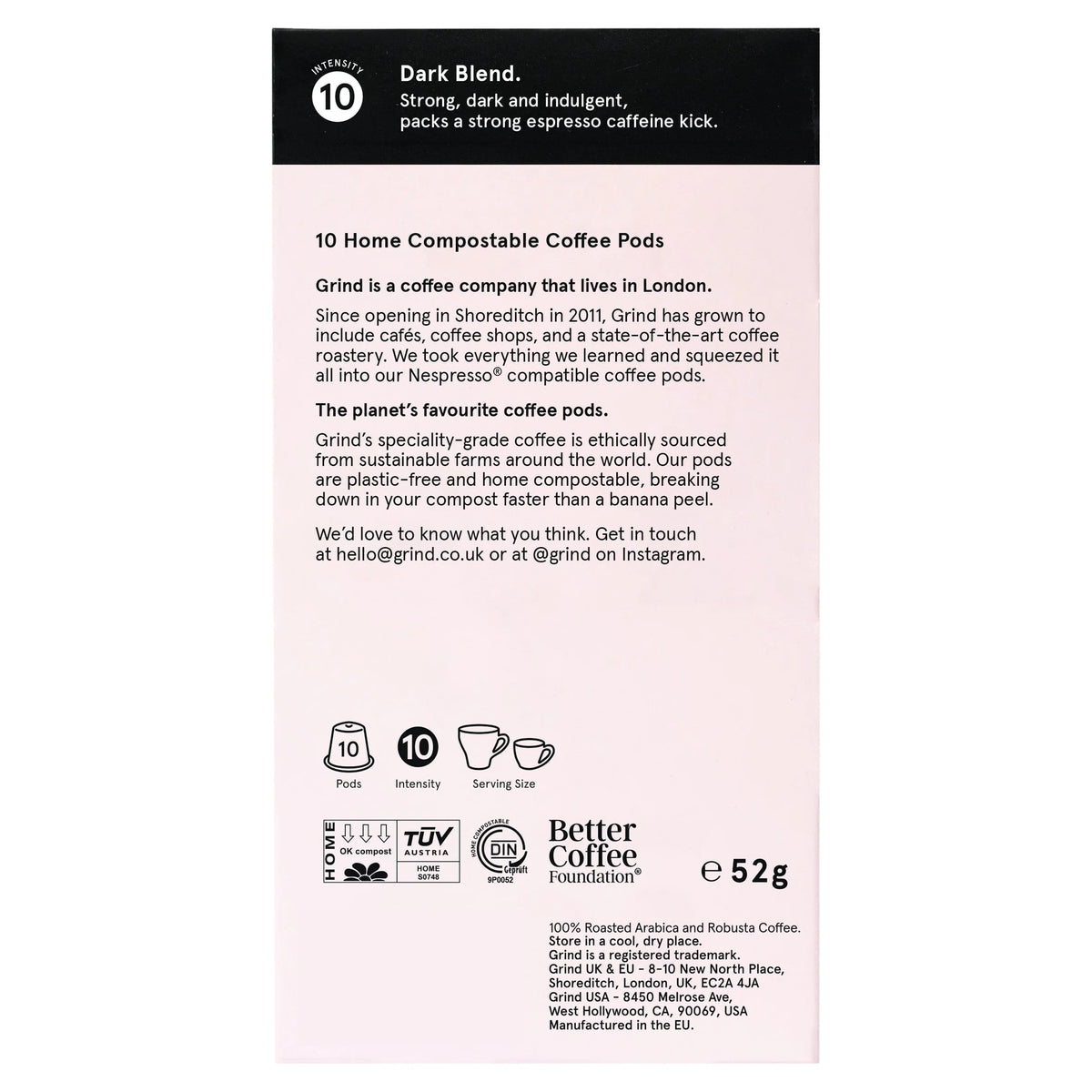 Dark Roast Coffee Pods - Biodegradable by GRIND