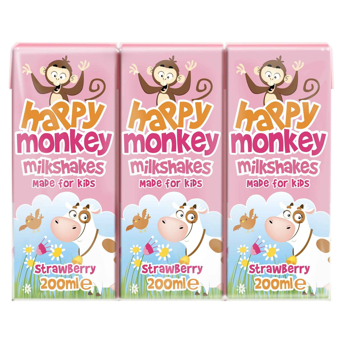 Milkshake Strawberry 3x200ml by HAPPY MONKEY