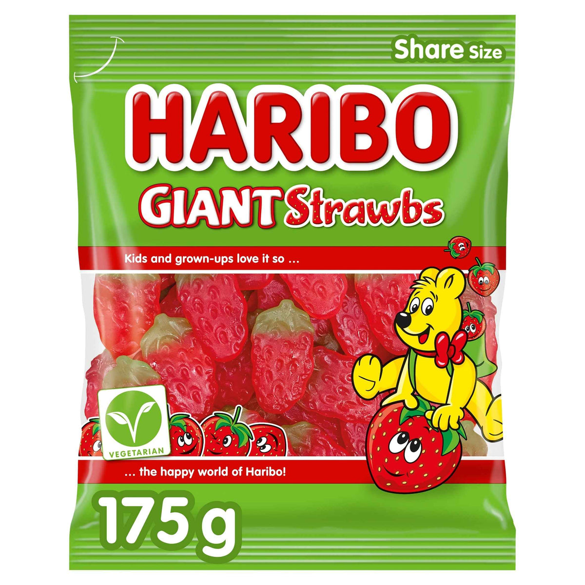 Giant Strawbs Fruit Gums 175g by HARIBO