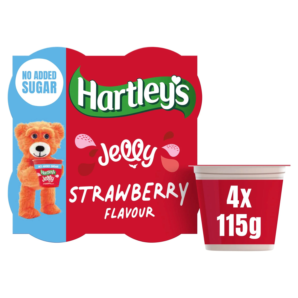 No Added Sugar Strawberry Flavour Jelly 4x115g by Hartley's